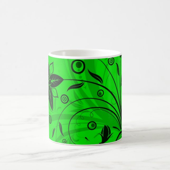 De Café Caneca Floral Verde (Centro)