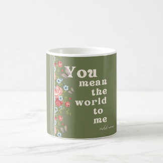De Café Caneca Floral Verde Oliva – Presente Romântico com