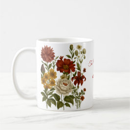 De Café Caneca Floral Vintage Personalizada, Presente com
