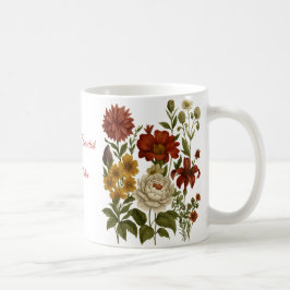 De Café Caneca Floral Vintage Personalizada, Presente com