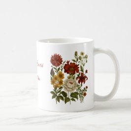 De Café Caneca Floral Vintage Personalizada, Presente com