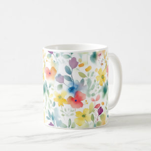 De Café Caneca Flores Primavera Watersolor