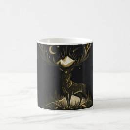 De Café Caneca Floresta Lua e Montanhas Cervo Dourado