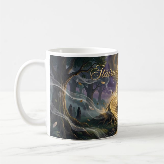 De Café Caneca Floresta Sonho Escadaria Dourada para o Céu (Esquerda)