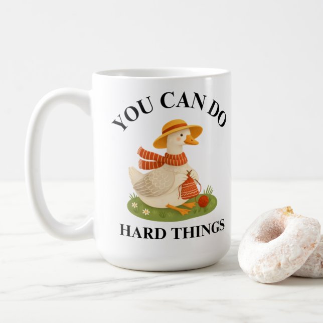 De Café Caneca Ganso Você Pode Fazer Coisas Difíceis Motiv (Com Donut)
