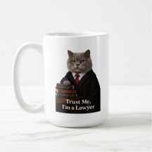 Caneca Gato Advogado Engraçado - Confie em Mim Sou