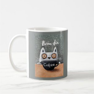De Café caneca gato bom dia 