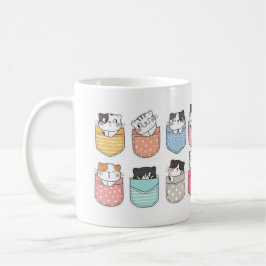 De Café Caneca Gatos em Bolsos Coloridos