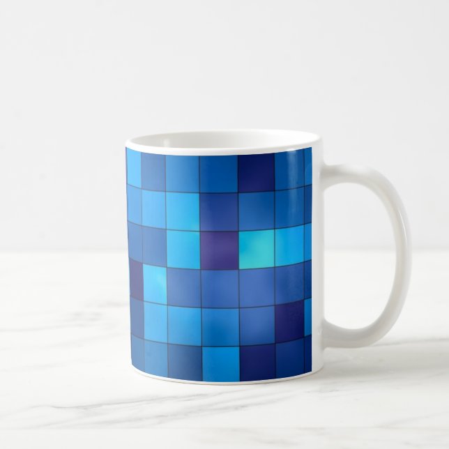 De Café Caneca geométrica dos quadrados do azul e do (Direita)