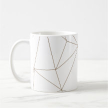 Caneca Geométrica Dourada e Branca Mix & Match