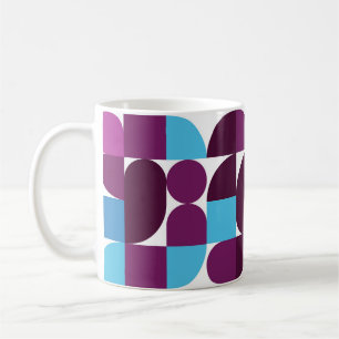 De Café Caneca Geométrica Retro – Meados do Século em Core