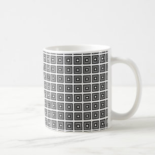 De Café Caneca geométrica retro, preto e branco