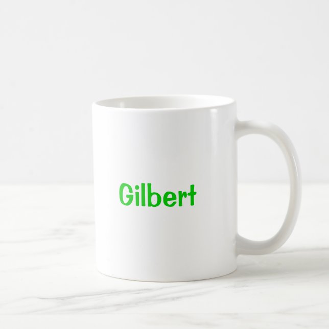 De Café Caneca Gilbert Nome Verde Texto (Direita)