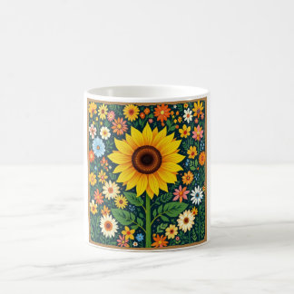 De Café Caneca Girassol Floral
