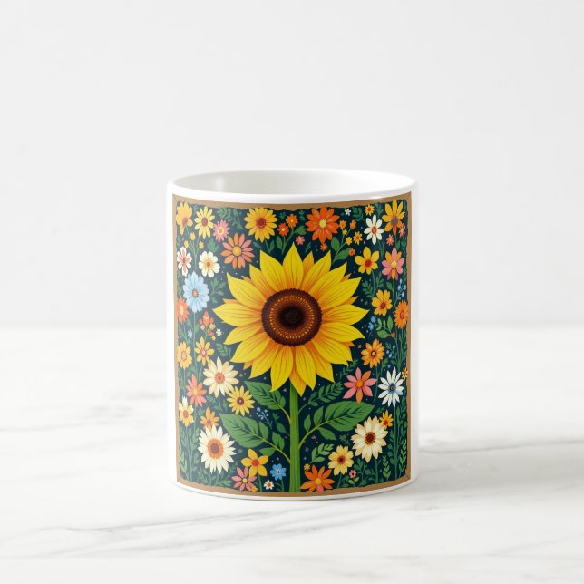 De Café Caneca Girassol Floral (Centro)