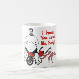 De Café Caneca gorda repulsivo engraçada do homem