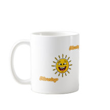 Caneca Gráfica Artística do Sol Dourado Radiante