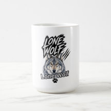 Caneca Gráfica Lobo Solitário