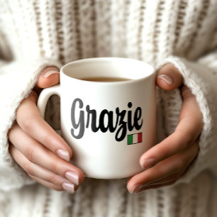 De Café Caneca Grazie (Obrigado) Bandeira Italiana