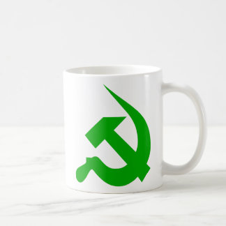 De Café Caneca grossa verde do Neo-Martelo & da foice