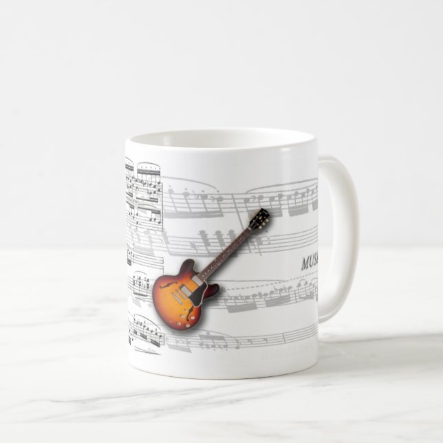De Café Caneca Guitarra Musica (Frente Esquerda)