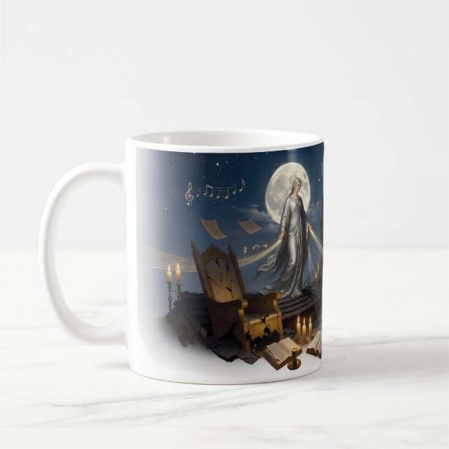 De Café Caneca Harpa Musa Luar Música Celestial Noturna (Esquerda)