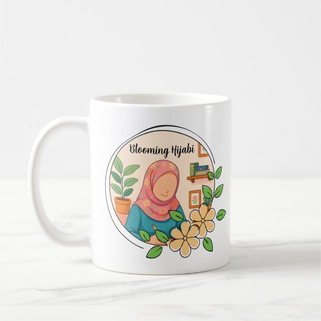 De Café Caneca Hijabi em Flor (Esquerda)