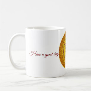 De Café Caneca Hinduísta Dourada com Suástica - Presente p