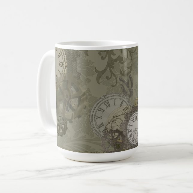 De Café Caneca impressão verde-oliva-galinha (Frente Esquerda)