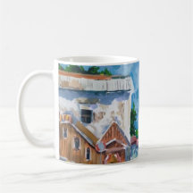 Caneca Impressionista da Rua da Cidade Ensolarada