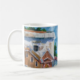 De Café Caneca Impressionista da Rua da Cidade Ensolarada