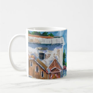 De Café Caneca Impressionista da Rua da Cidade Ensolarada