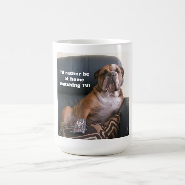 De Café Caneca inglesa engraçada do buldogue que olha a (Centro)