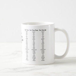 De Café Caneca inglesa irregular dos verbos