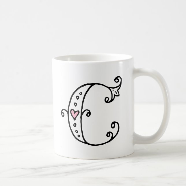 De Café Caneca inicial do monograma - C (Direita)