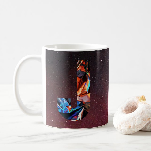 De Café Caneca Inicial J Prismática Galáctica (Com Donut)