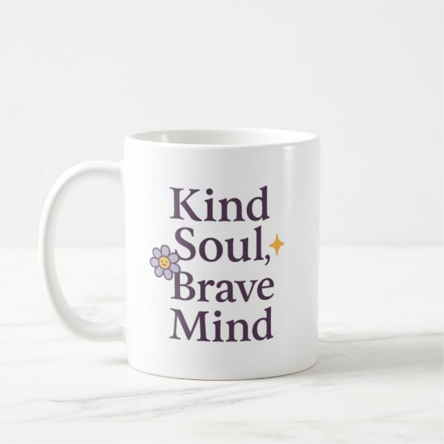 De Café Caneca Inspiradora Alma Gentil, Mente Corajosa par (Esquerda)