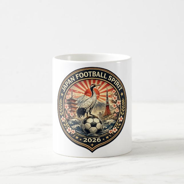 De Café Caneca Japão Espírito do Futebol Grou e Monte Fuji (Centro)