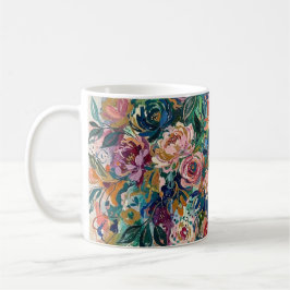 De Café Caneca Jardim Floral Colorido