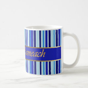 De Café Caneca judaica das listras azuis dos feriados