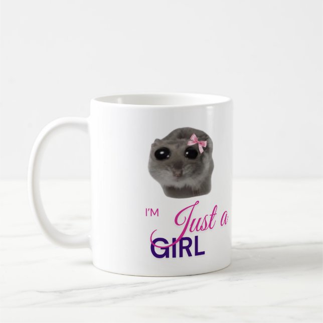 De Café Caneca Just a Girl – Hamster Triste Fofo  (Esquerda)