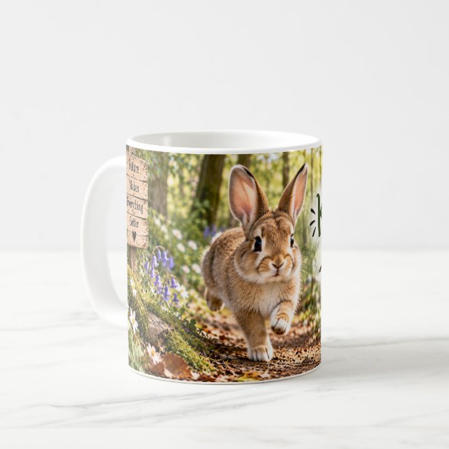 De Café Caneca Keep Calm & Hop On Bunny (Frente Esquerda)