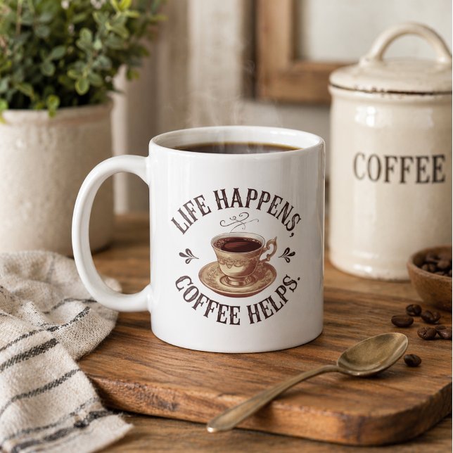 De Café Caneca Life Happens, Coffee Helps (Criador carregado)