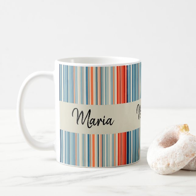 De Café Caneca Listrada (Com Donut)