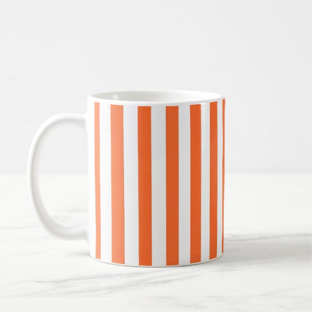 De Café Caneca Listrada Laranja (Esquerda)