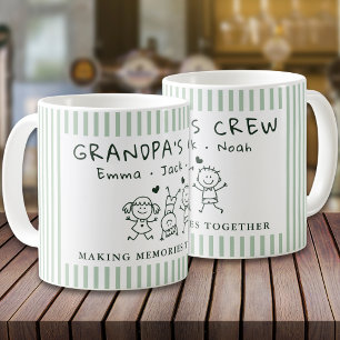 De Café Caneca Listras Verde Sage Avô Bonito Nomes Persona