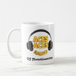 De Café caneca logotipo Aces Moonshinemickey