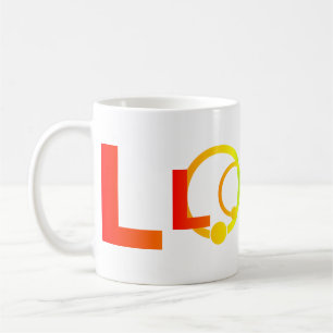 De Café Caneca LOVE Wordmark Arco-íris