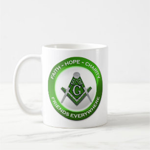 De Café Caneca Maçônica Verde
