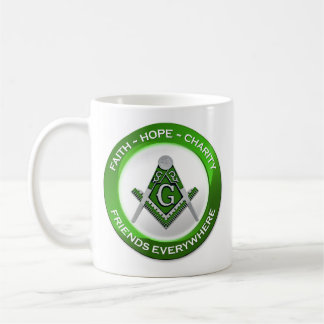 De Café Caneca Maçônica Verde